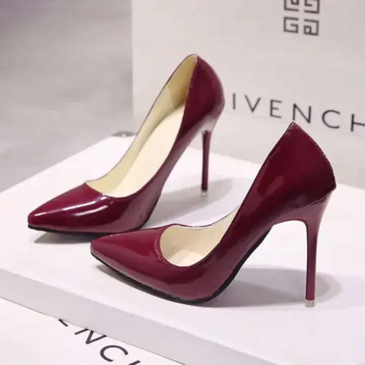 Escarpins à Talons Aiguilles 8 cm – Vernis Élégant, Bout Pointu, Plusieurs Couleurs