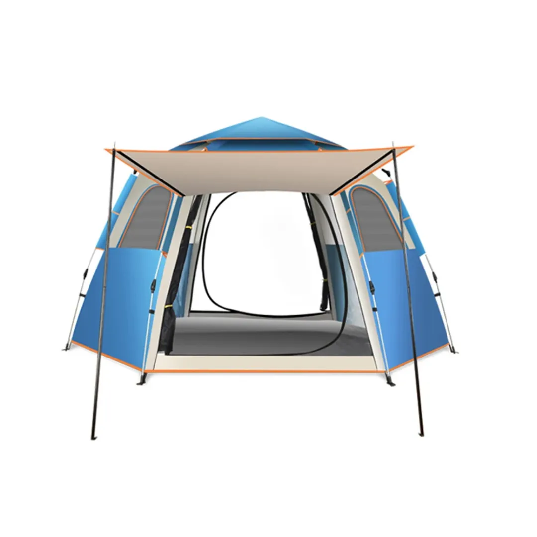 Tente pliante hexagonale 4 saisons – 3 à 6 personnes | Automatique, imperméable, Oxford épais