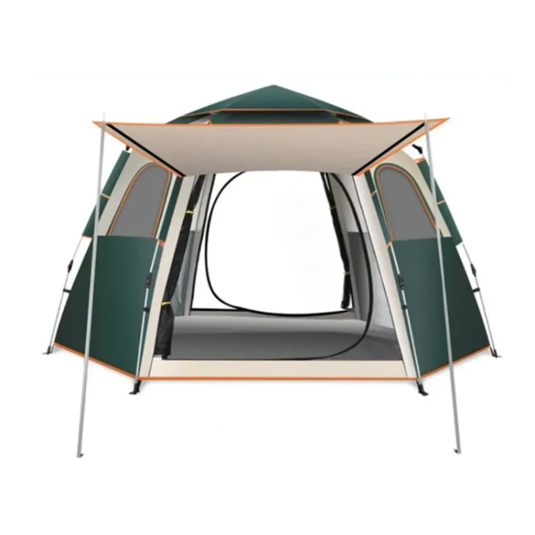 Tente pliante hexagonale 4 saisons – 3 à 6 personnes | Automatique, imperméable, Oxford épais