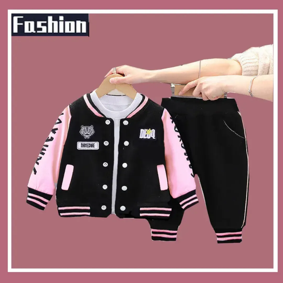 Ensemble enfant style universitaire – Veste varsity et pantalon assorti