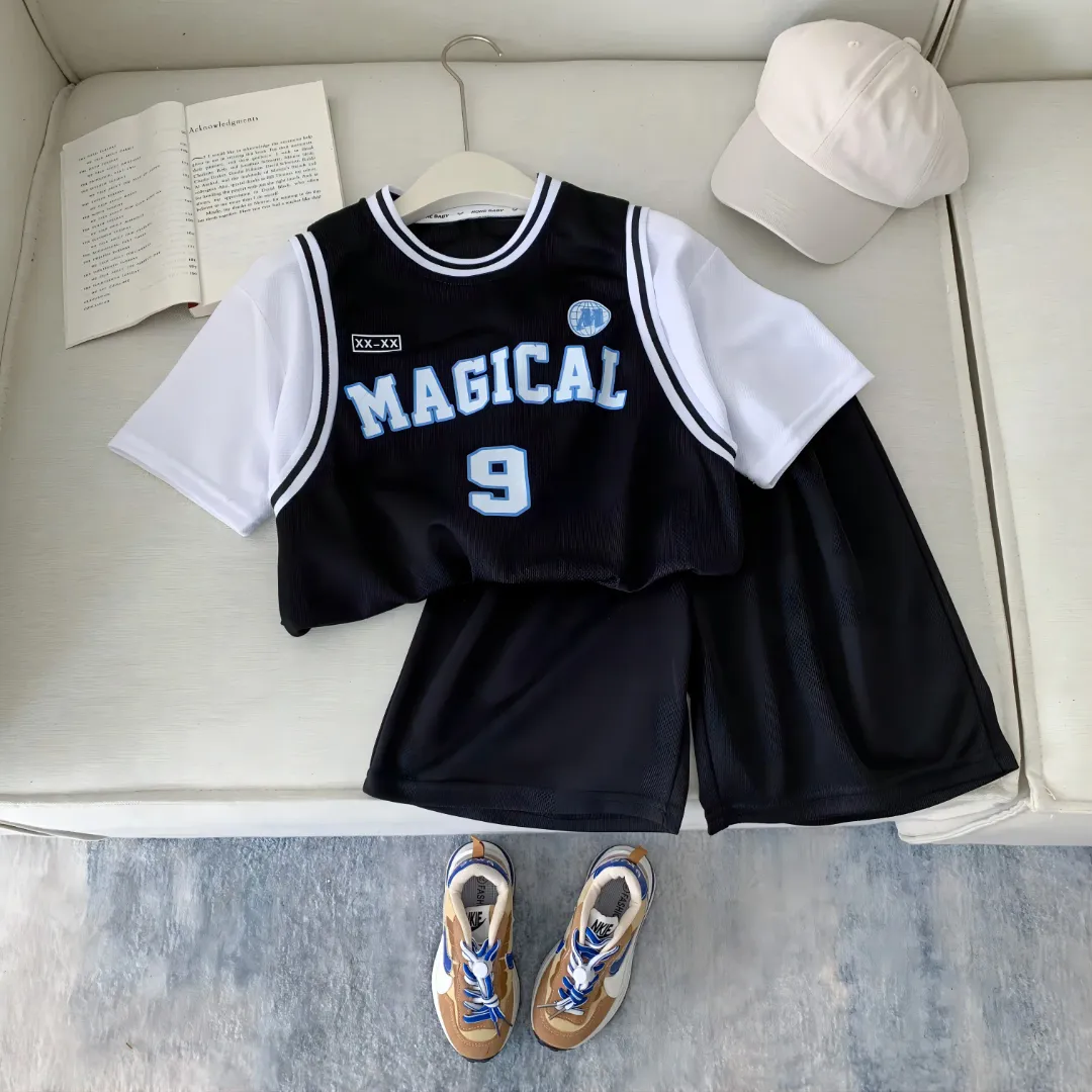 Ensemble Maillot & Short Basketball – LAND 18 – Blanc Unisexe