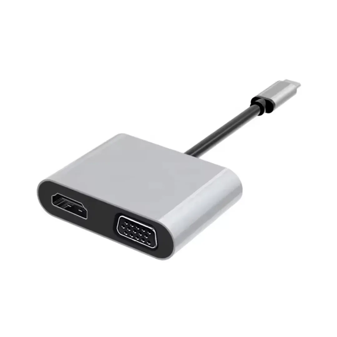 Hub Customusb C vers Usb C Compatible HDMI et VGA Usb3.0 Adaptateur multi-ports Hub Usb