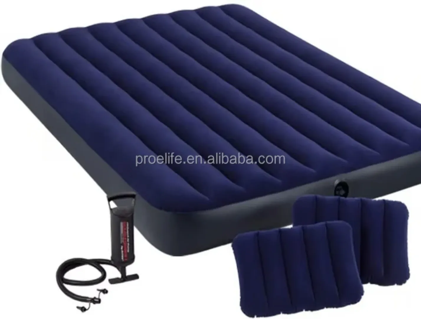 Ensemble de matelas pneumatique pliable léger et portable avec oreillers gonflables (2 places)