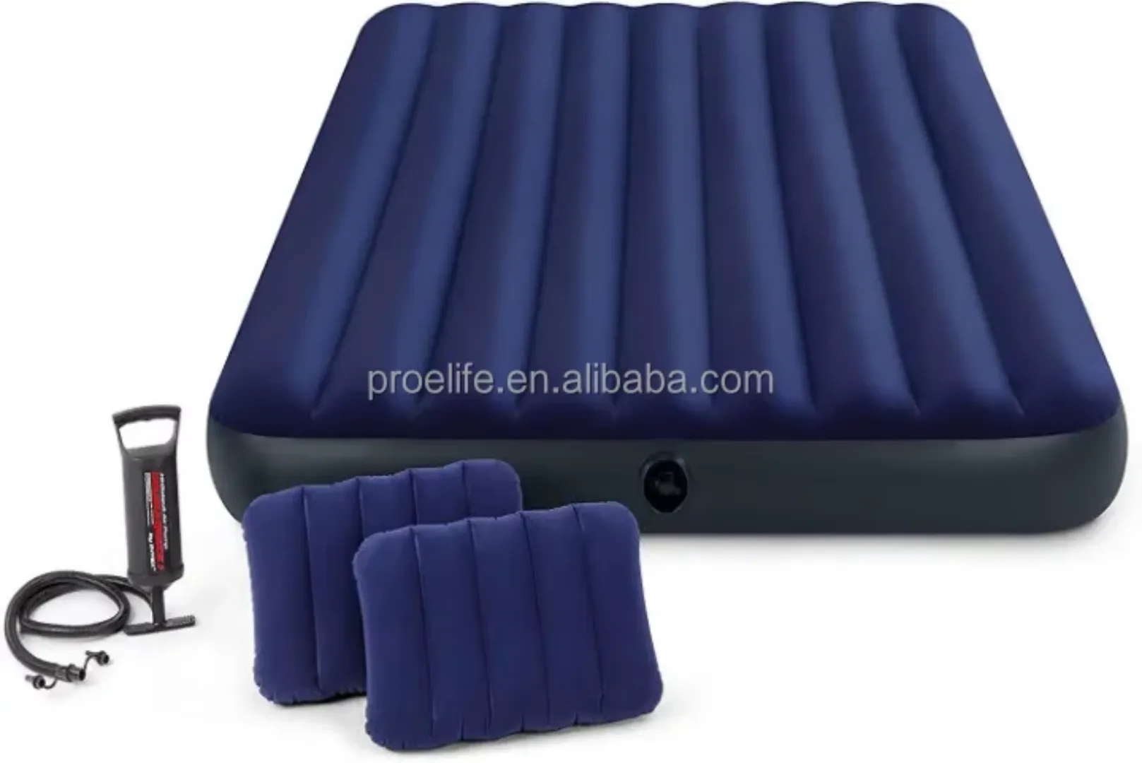 Ensemble de matelas pneumatique pliable léger et portable avec oreillers gonflables (2 places)