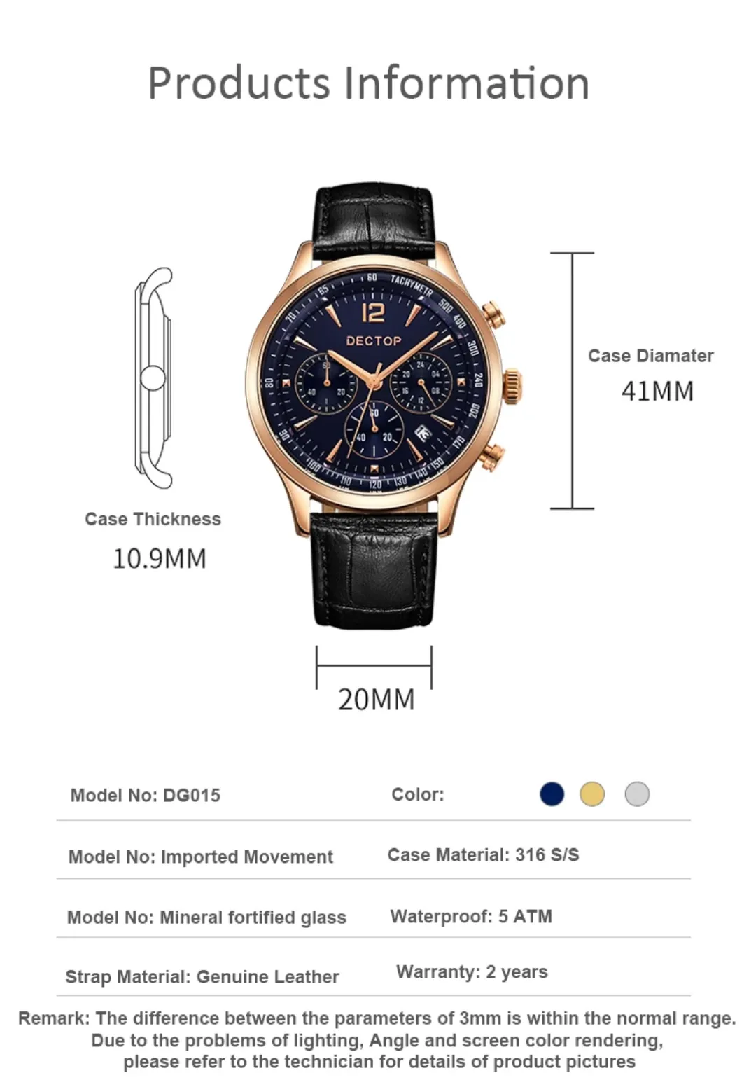 Montre à Quartz Personnalisée Luxe Japon Mouvement