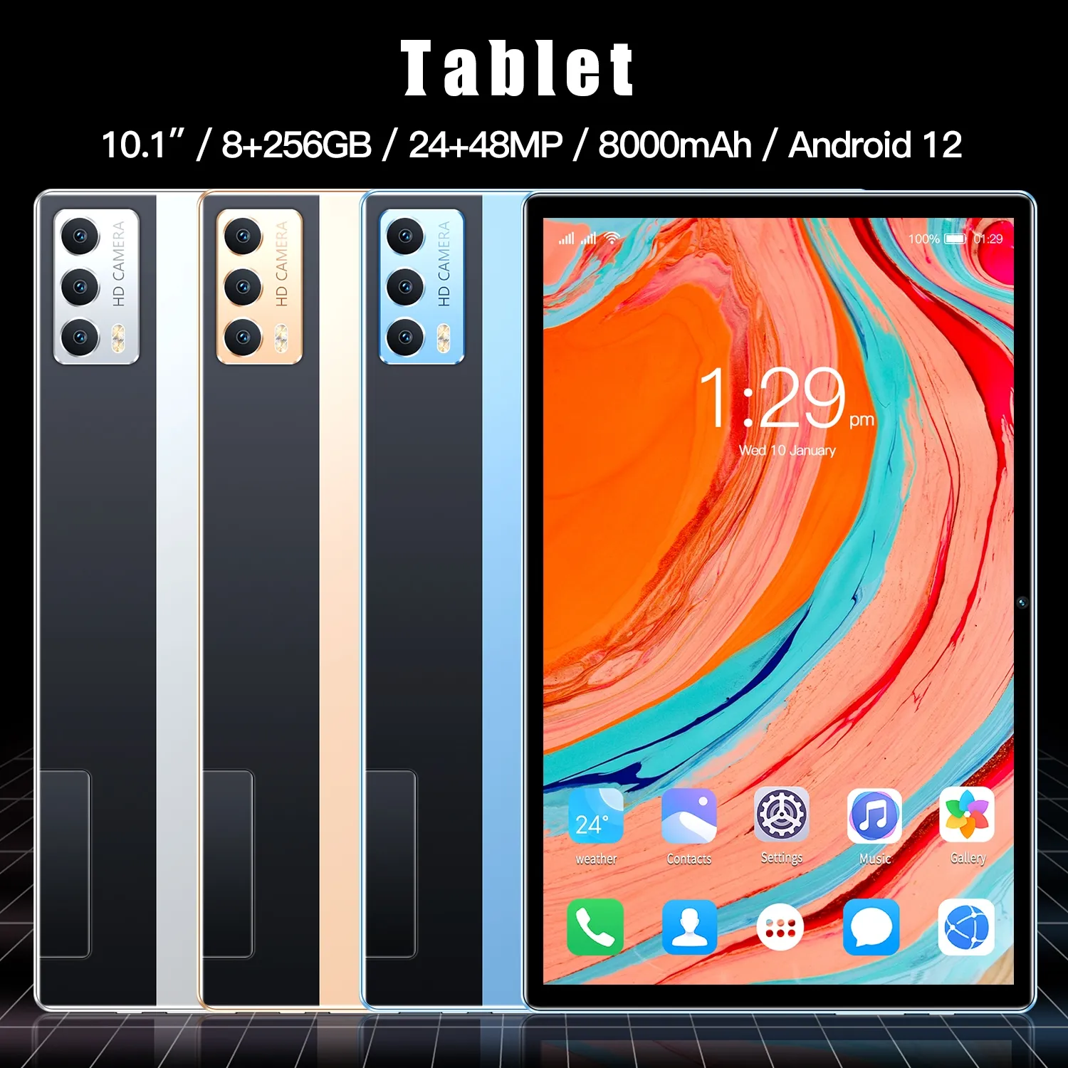 Tablette Android X11 Pro 10.1" 10 Cœurs 8 Go RAM 256 Go Stockage 4G WiFi