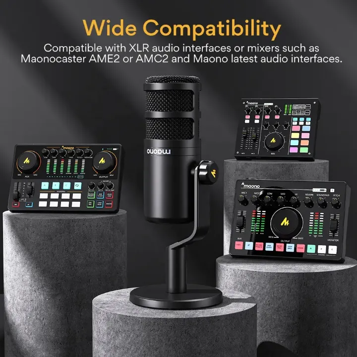 Maono PD100U Microphone USB Dynamique pour Podcasting et Streaming