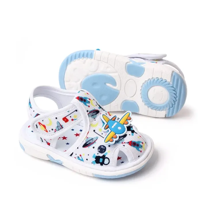 Chaussures de marche sonore pour bébé en bas âge, sandales de conception d'avion
