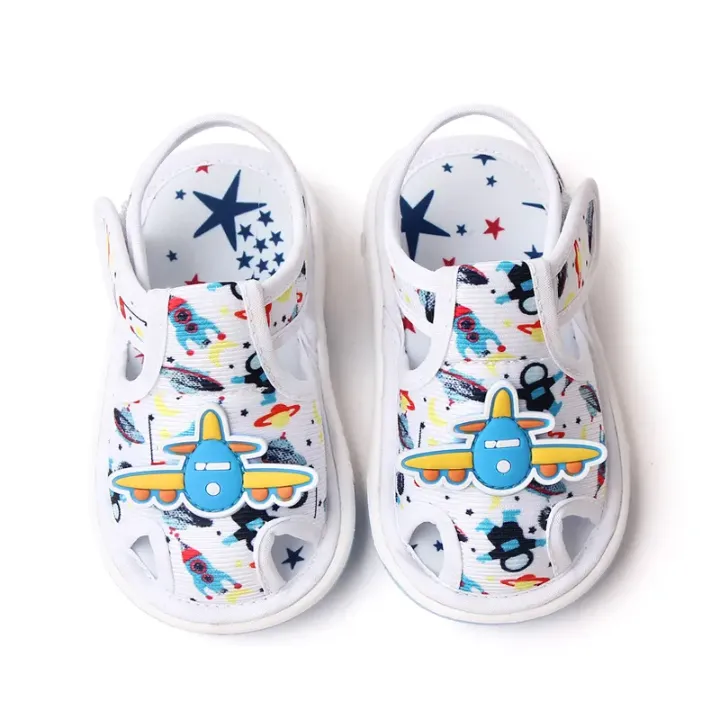 Chaussures de marche sonore pour bébé en bas âge, sandales de conception d'avion