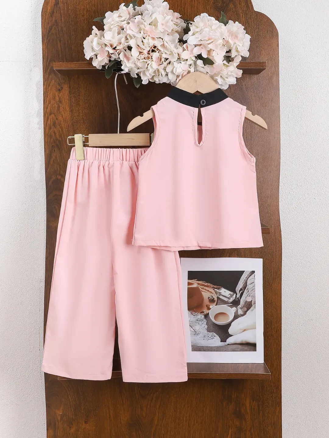 Ensemble élégant d'été pour filles : haut sans manches et pantalon long