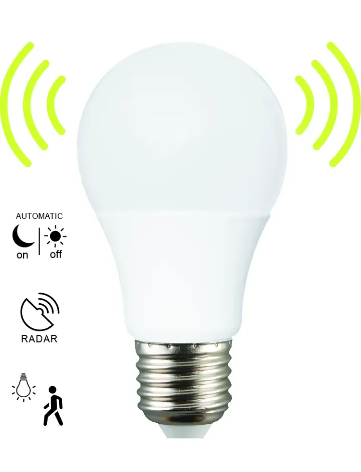 Lot de 100 Ampoules LED A65 9W Radar Induction – Éclairage Puissant Automatique
