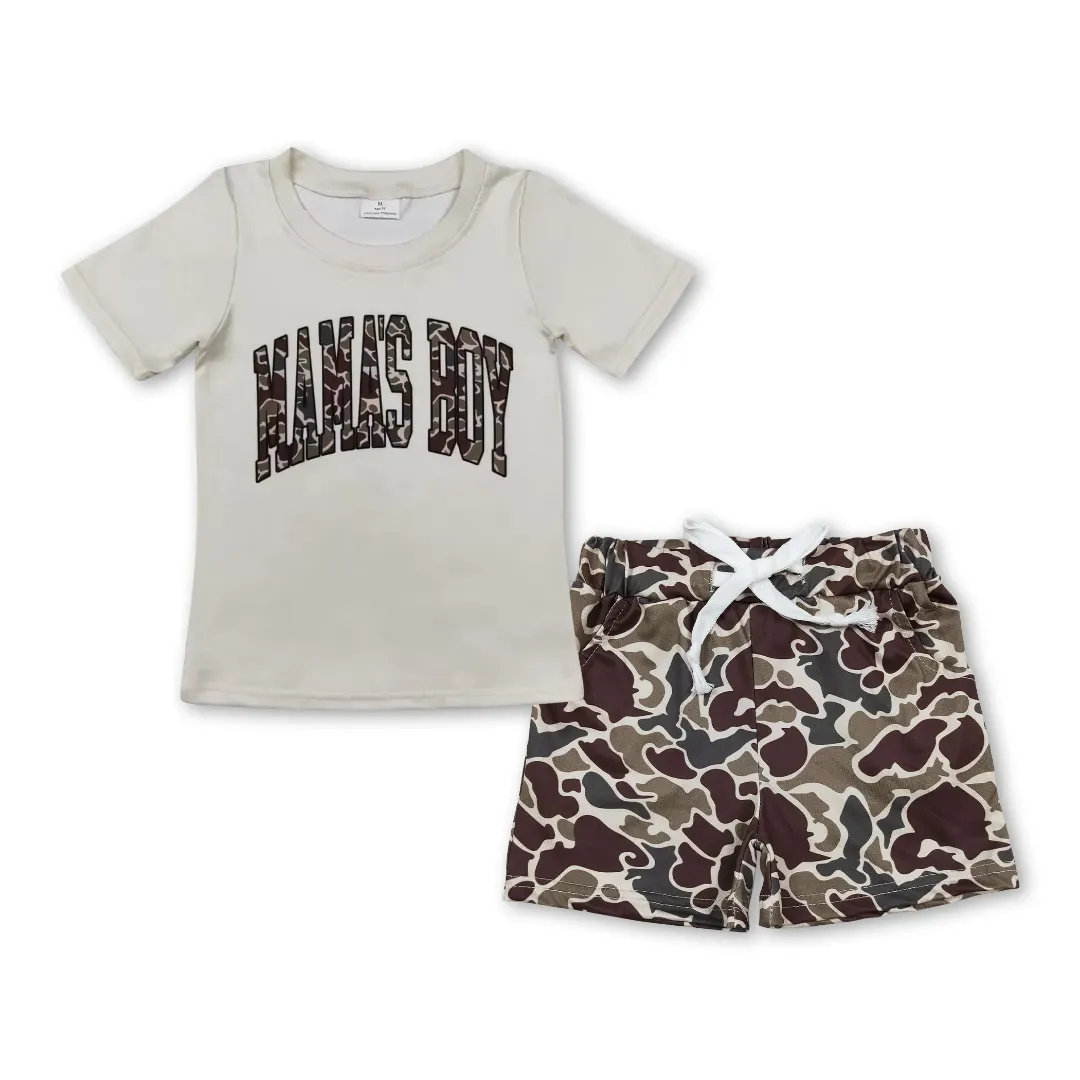 Ensemble Chemise et Short Camouflage Marron 'Mama's Boy' pour Garçon