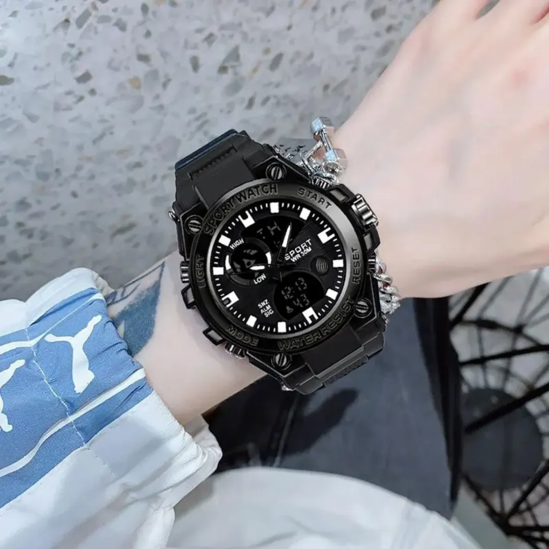 Montres Numériques Pour Hommes Étanches Led Style Tendance
