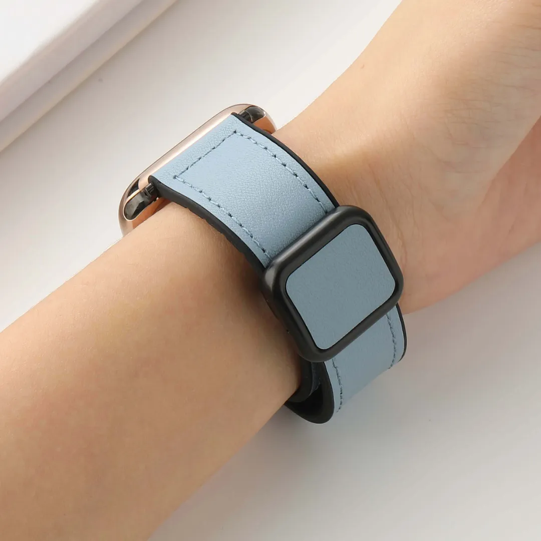Bracelet en cuir et silicone pour Apple Watch 9 Ultra