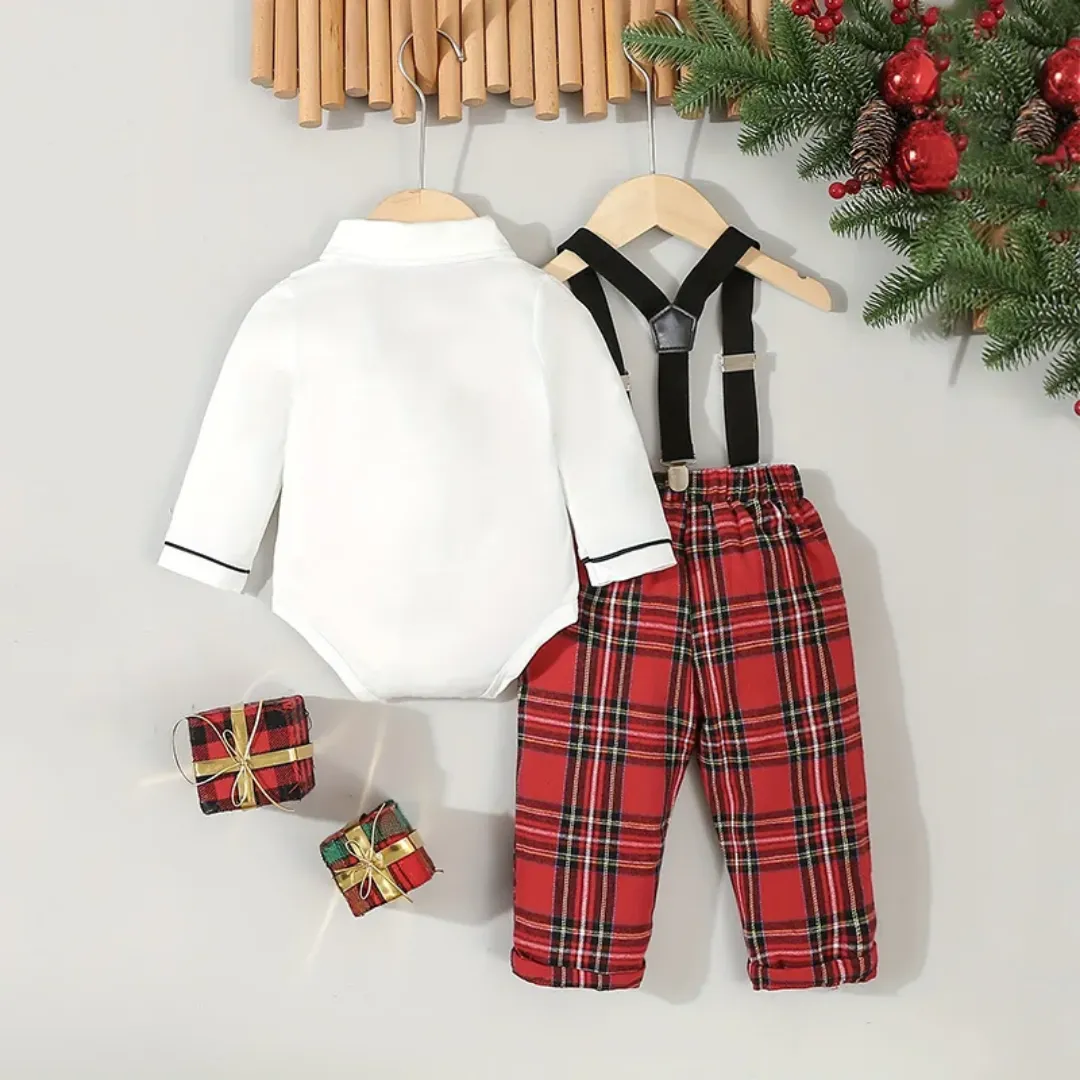 Nouveau printemps bébé garçons barboteuses ensemble noeud papillon 2 pièces ensemble barboteuse vêtements