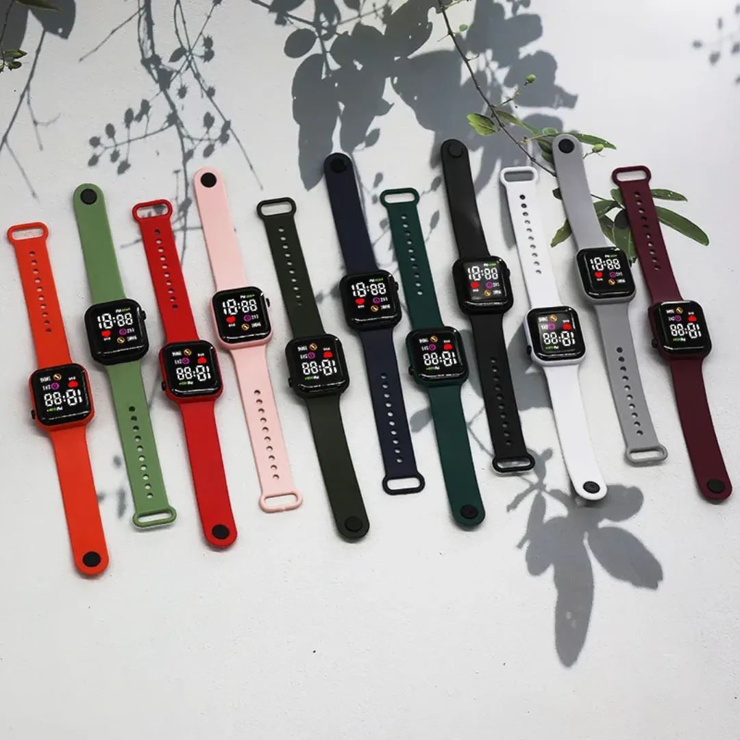 Montre de sport électronique LED pour enfants