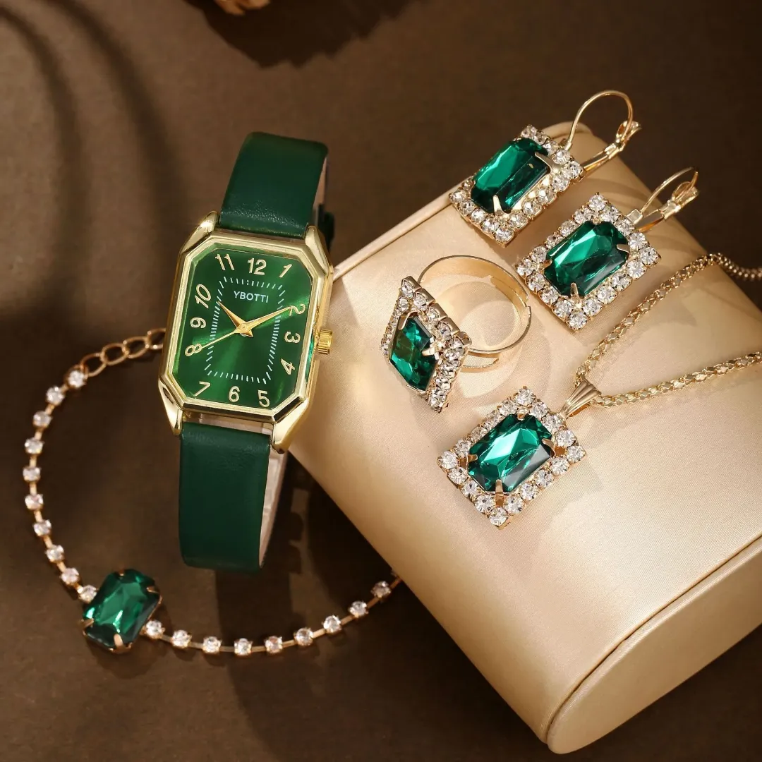Ensemble de montres carrées pour femmes avec accessoires - Coffret cadeau luxe