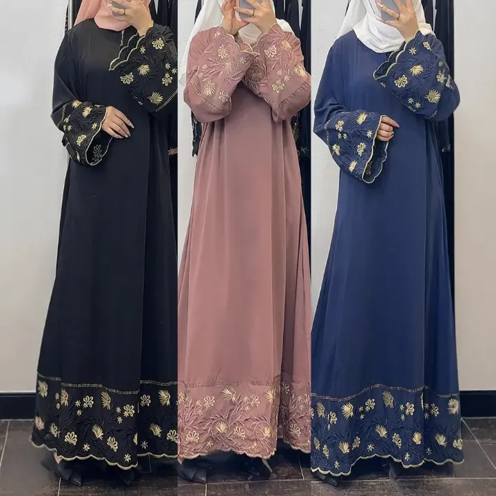 Robe Abaya Caftan Islamique Brodée pour Femmes