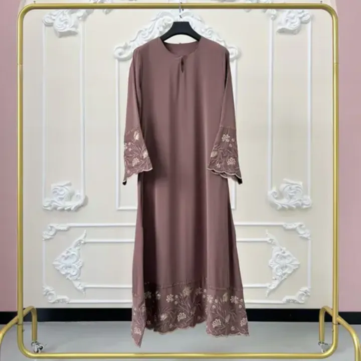 Robe Abaya Caftan Islamique Brodée pour Femmes