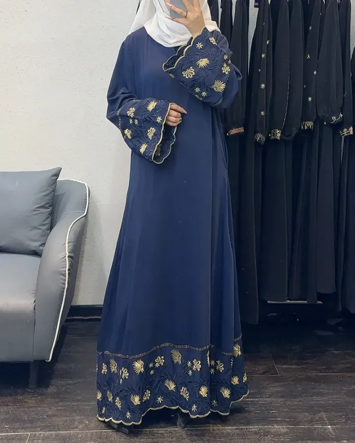 Robe Abaya Caftan Islamique Brodée pour Femmes