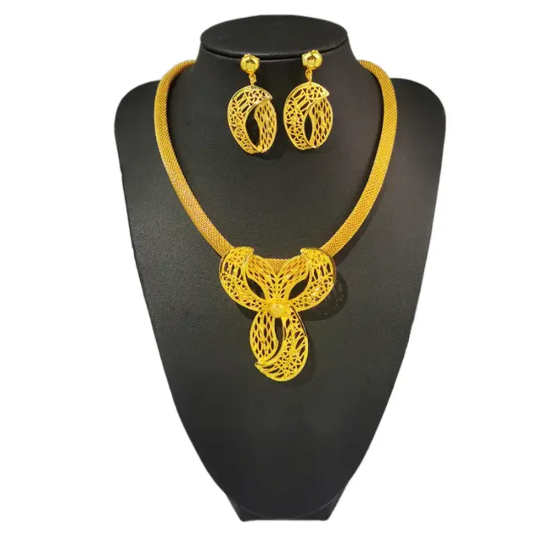 KISSWIFE-Pendentif fleur de conque plaqué or, boucles d'oreilles, accessoires de mariage, ensemble banquet pour femmes, nouvelle collection 2024