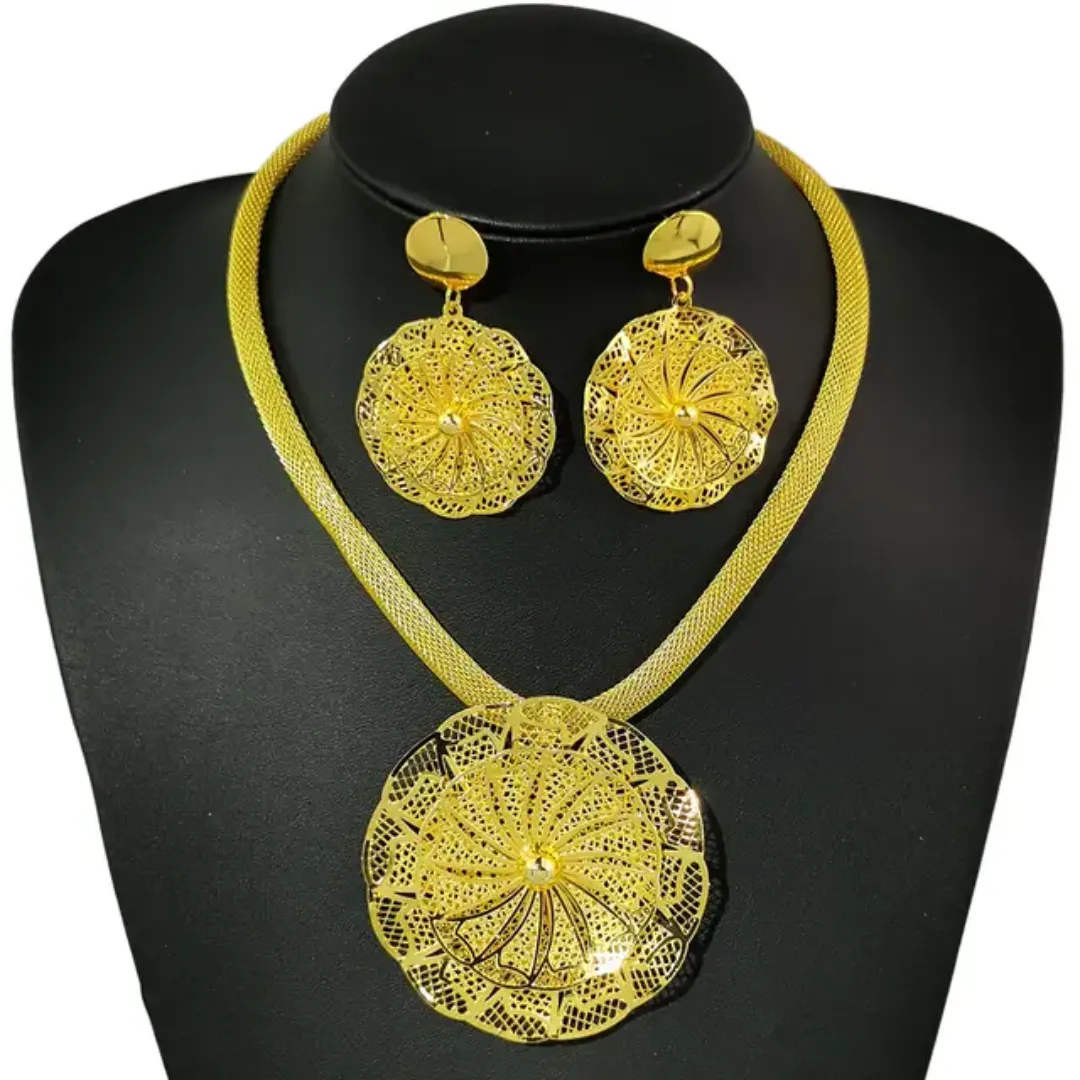 KISSWIFE-Pendentif fleur de conque plaqué or, boucles d'oreilles, accessoires de mariage, ensemble banquet pour femmes, nouvelle collection 2024