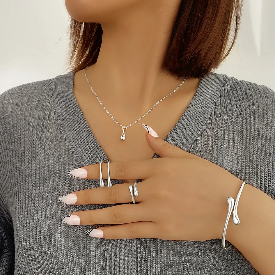 KISSWIFE Ensemble de bijoux goutte d'eau élégants et ajustables