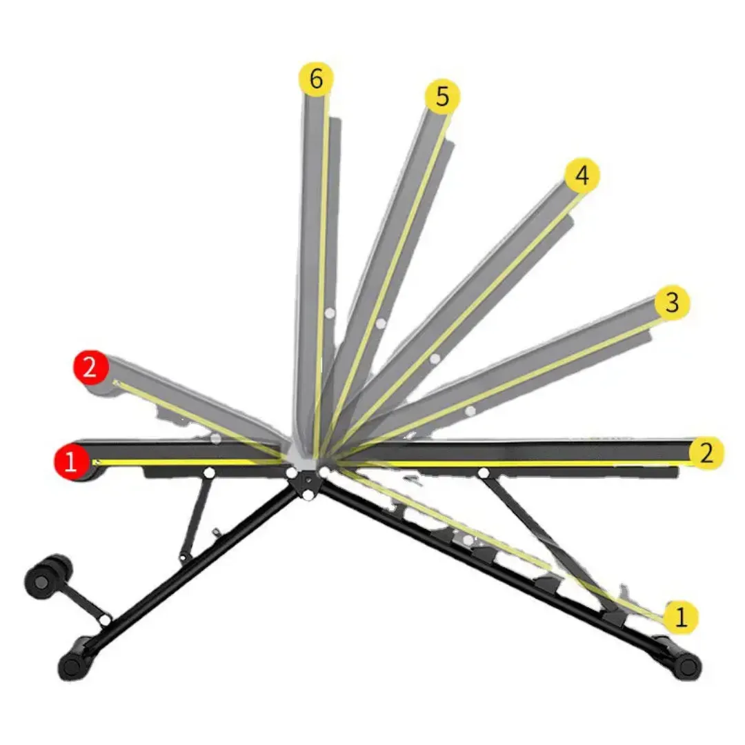 Banc d'exercice pliable en métal ABS réglable pour la gymnastique à domicile