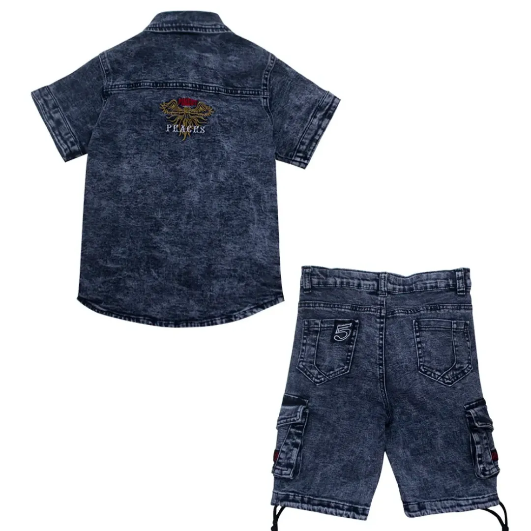 Vêtements pour enfants à la mode Ensembles deux pièces à manches courtes pour garçons