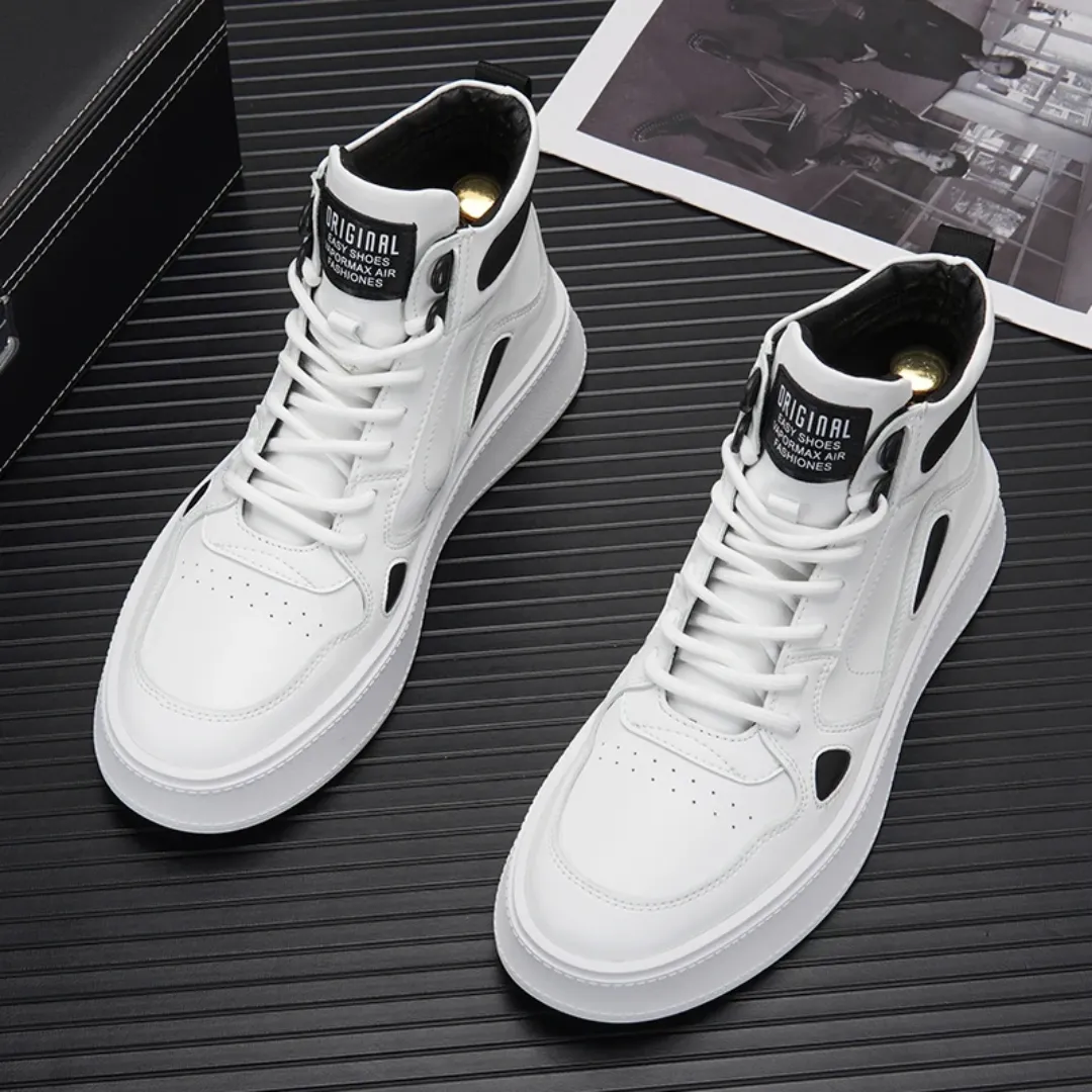 Chaussures de planche montantes blanches 2024 été nouvelle marque à la mode respirant décontracté petites chaussures blanches pour hommes