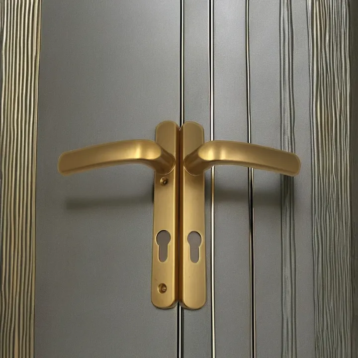 Ensemble de serrures à mortaise modernes en aluminium doré pour portes intérieures