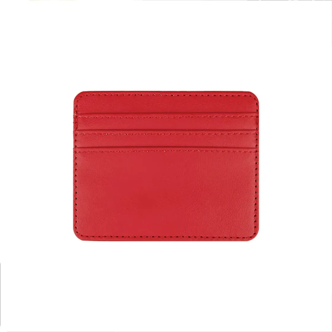 Porte-monnaie en cuir PU avec logo personnalisé, porte-cartes de crédit mince