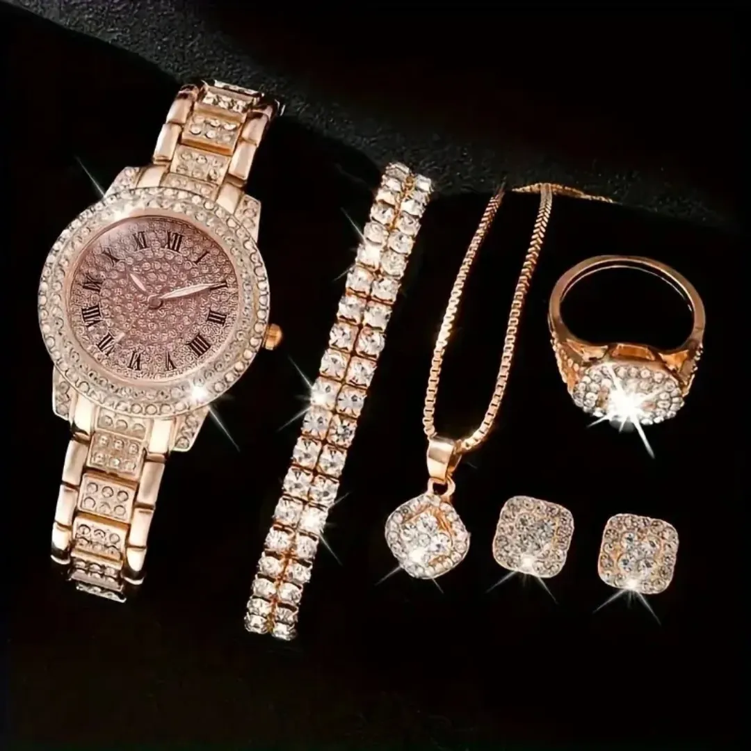 Luxe Dames Montre Diamant Quartz Bijoux De Mode Résistant À L'eau