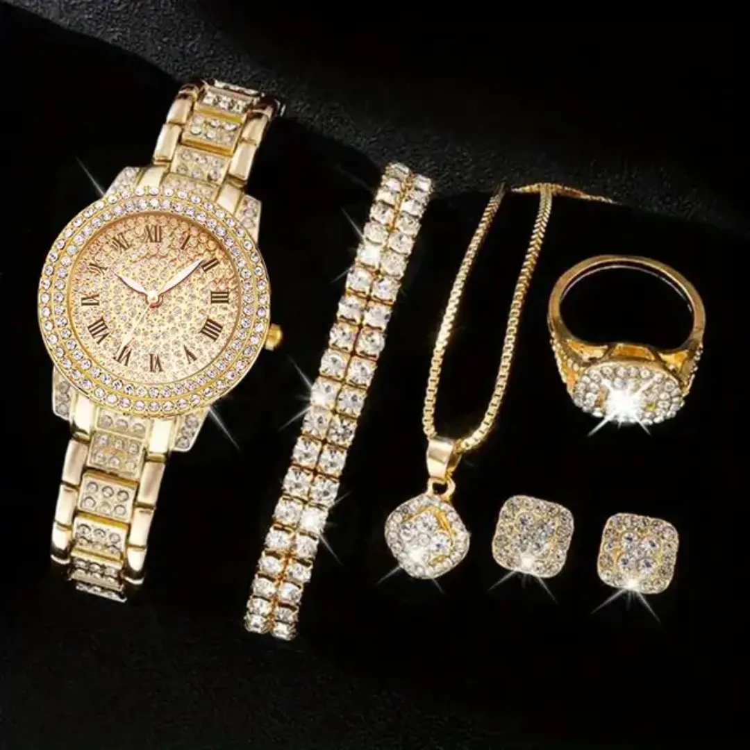 Luxe Dames Montre Diamant Quartz Bijoux De Mode Résistant À L'eau