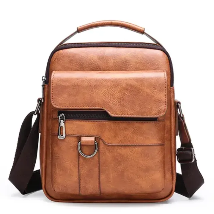 Nouveau sac à bandoulière en PU durable de grande capacité tendance pour hommes