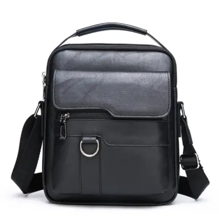 Nouveau sac à bandoulière en PU durable de grande capacité tendance pour hommes