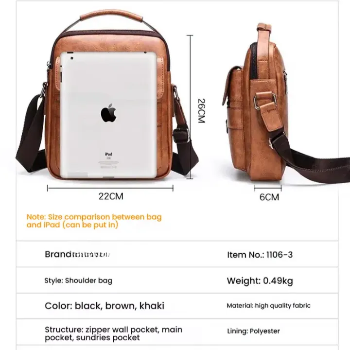 Nouveau sac à bandoulière en PU durable de grande capacité tendance pour hommes