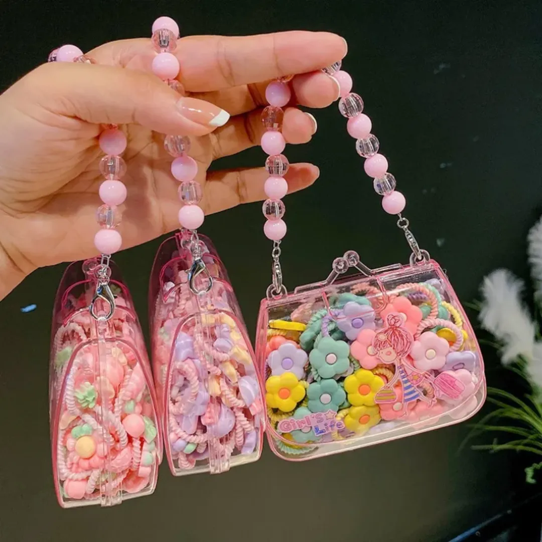 Boîte de 20 bandes de cheveux élastiques mignonnes pour enfants