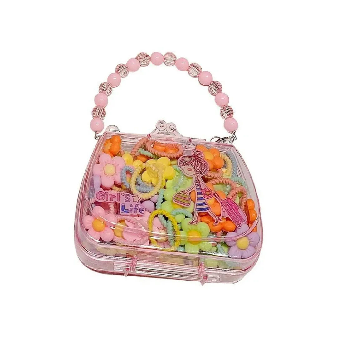 Boîte de 20 bandes de cheveux élastiques mignonnes pour enfants