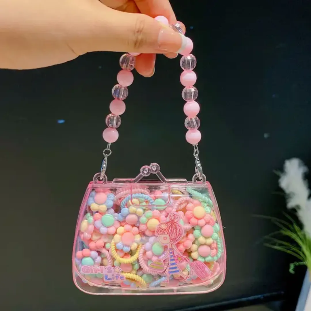 Boîte de 20 bandes de cheveux élastiques mignonnes pour enfants