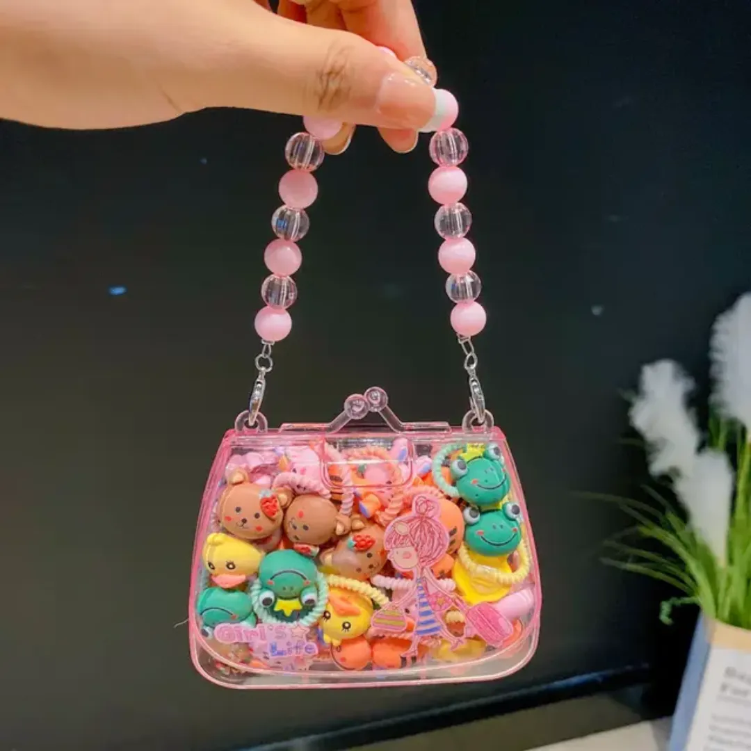 Boîte de 20 bandes de cheveux élastiques mignonnes pour enfants
