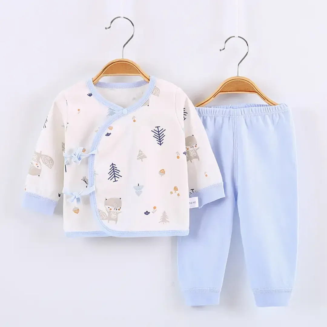 Ensemble bébé 100% coton 0-3 mois avec t-shirt imprimé dessin animé