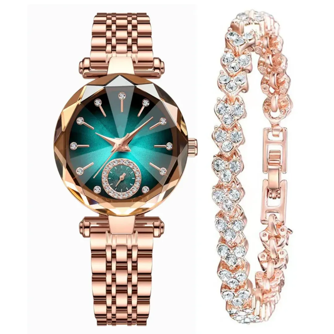 DY-10 Nouvelle Montre Pour Femme Ensemble De Bijoux Simple Mode Métal Bande Diamant Quartz