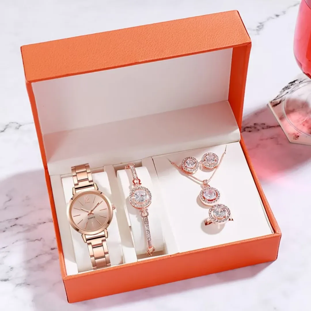 Ensemble de Bijoux Montre-bracelet Cristal Diamant pour Femmes