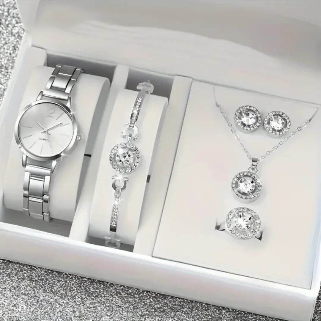 Ensemble de Bijoux Montre-bracelet Cristal Diamant pour Femmes