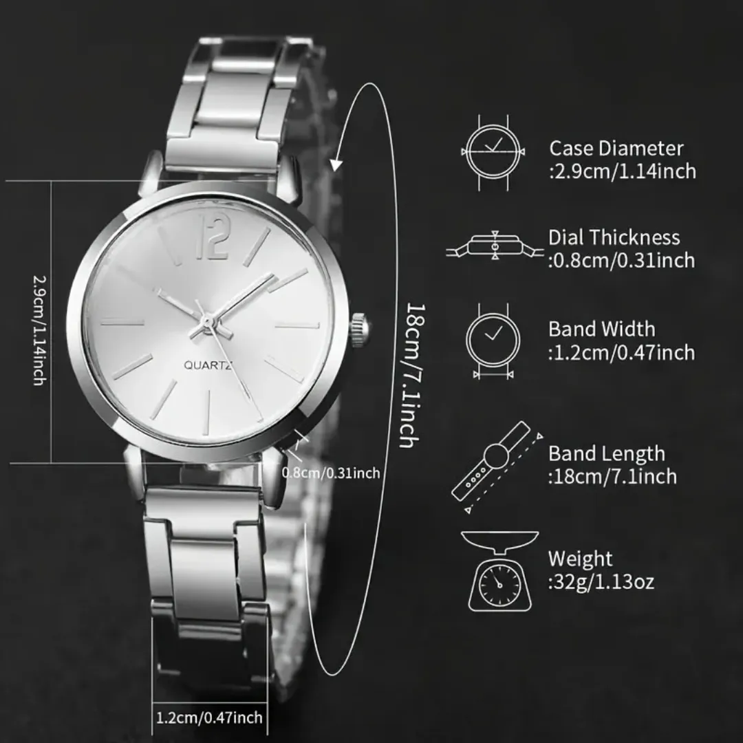 Ensemble de Bijoux Montre-bracelet Cristal Diamant pour Femmes