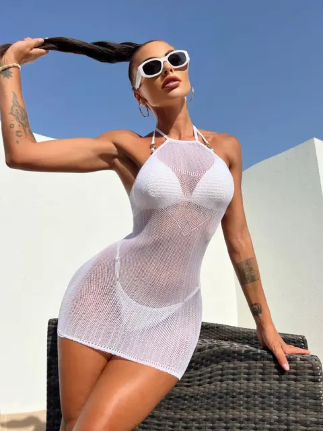 Robe résille sexy haute élasticité