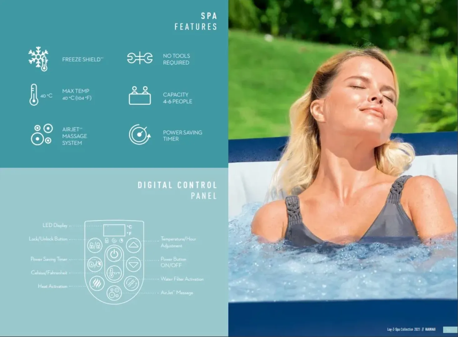 Jacuzzi Gonflable Rond 6 et 4 Places - Spa Portable avec Massage à Bulles - PVC Renforcé