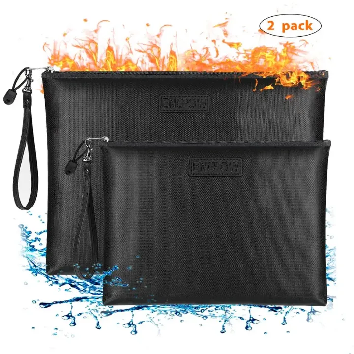 YIHUAXING Sac Document Ignifuge et Étanche avec Double Poche et Fermeture