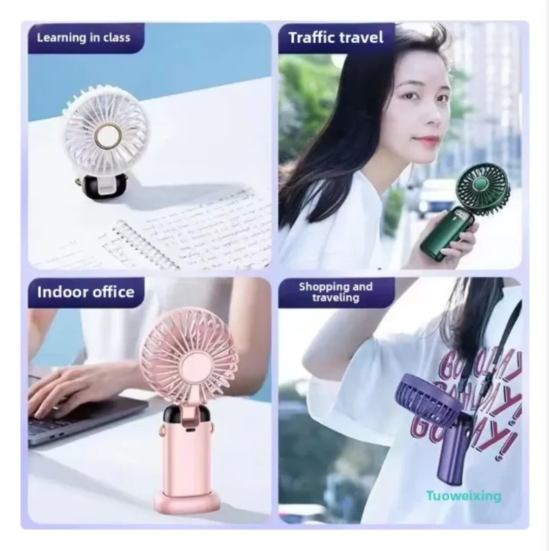 Mini Ventilateur de Poche USB – Rechargeable & Silencieux – Idéal Été, Bureau et Voyage